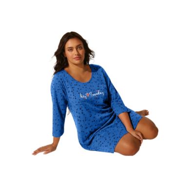 AVENUE Plus Size Body Three-Quarter Women's Sleeve Sleepshirt