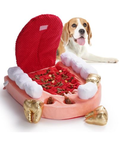 Nocciola Interactive Teeth Dog Toys – Enrichment Puzzle Funny Dog Toys for Small to Large Dogs, Non-Slip Hide and Seek Dog Toys to Keep Dogs Busy