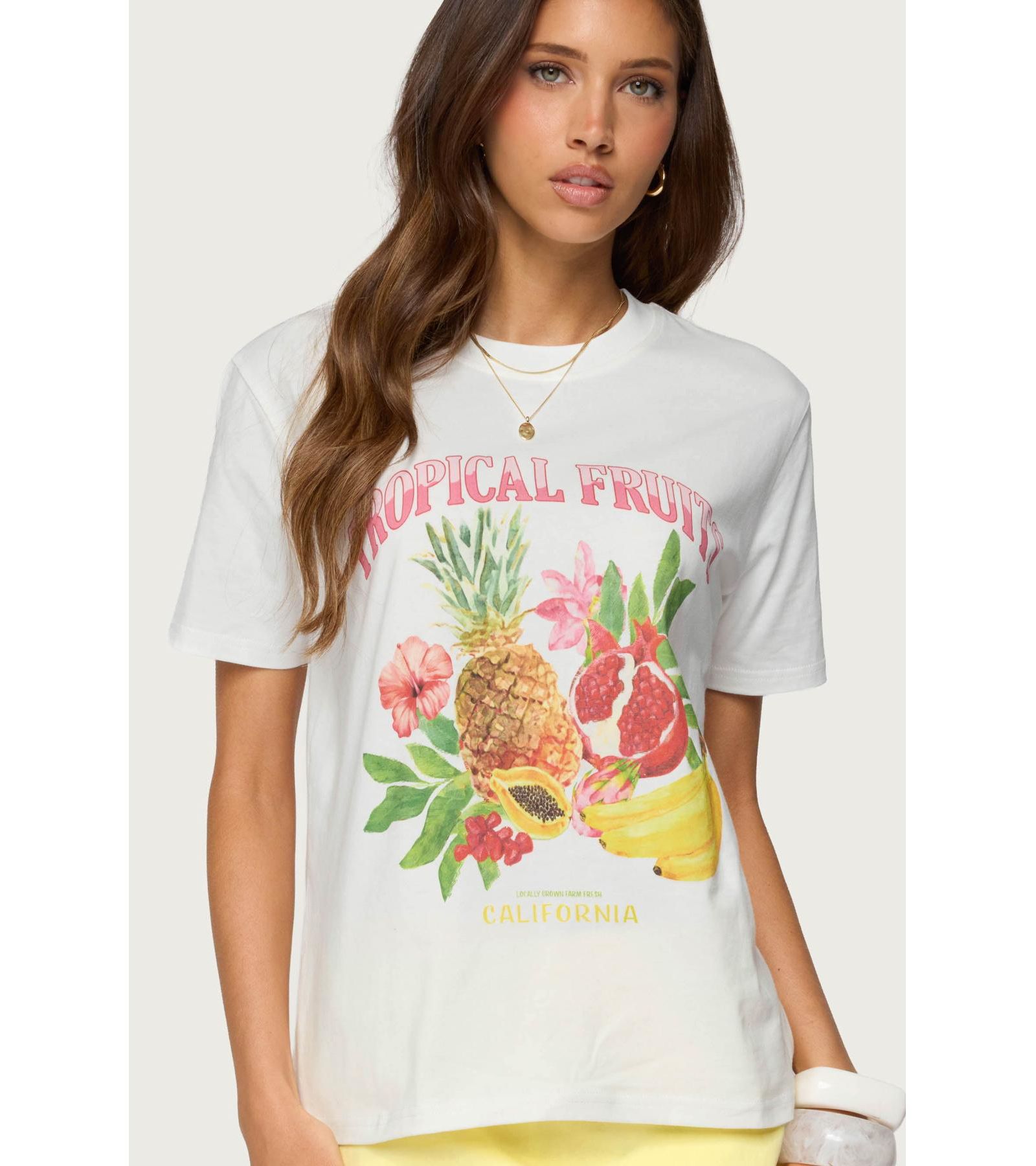 Женская футболка Edikted Tropical Fruits Graphic T Shirt