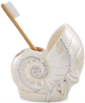 Avanti Sequin Shells Beachy Resin Toothbrush Holder