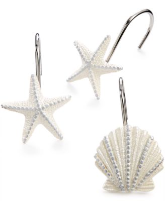 Крючки для душевой шторы Avanti Sequin Shells Beachy 12 шт.