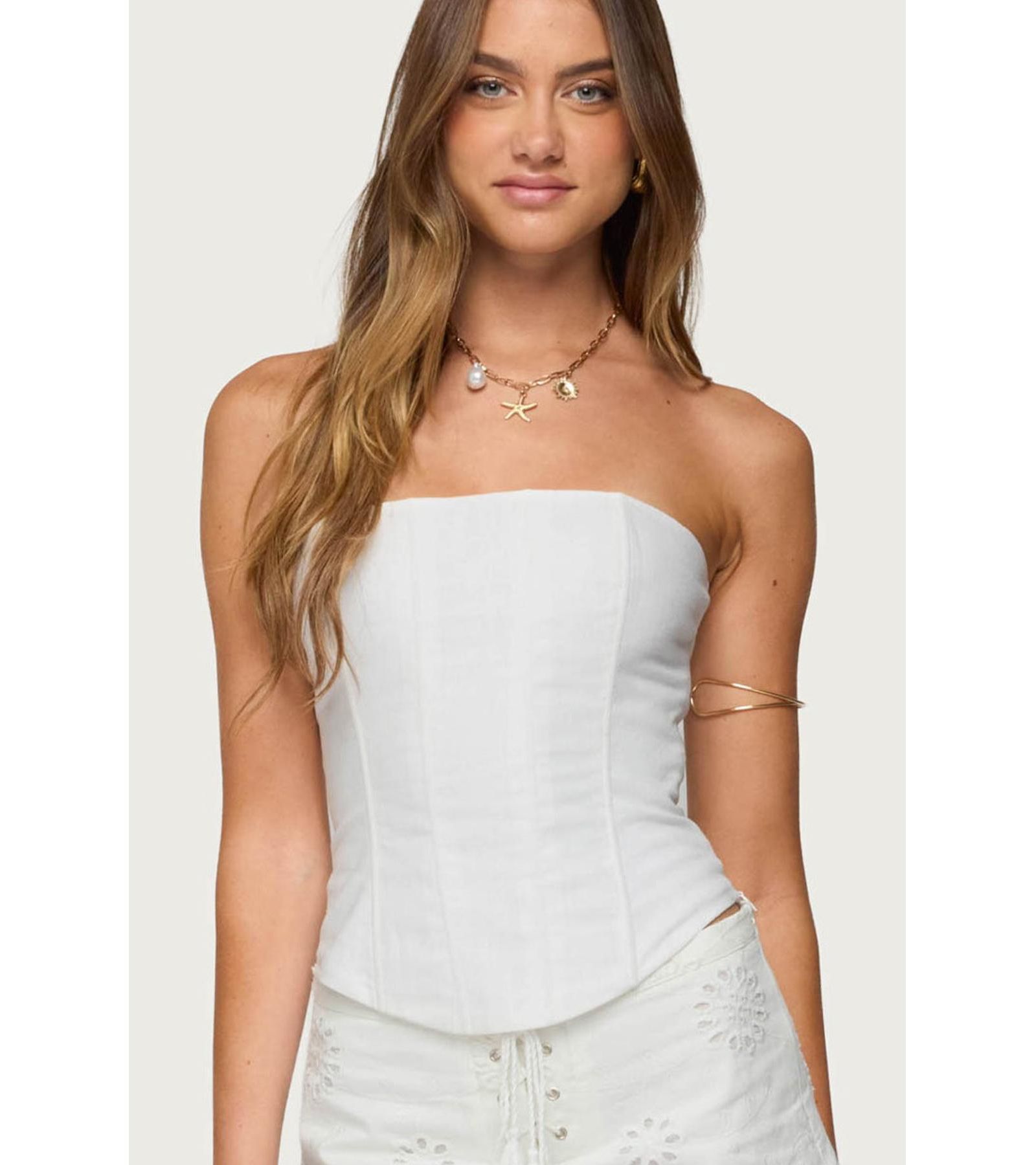 Edikted Women's Hadar Linen Look Corset