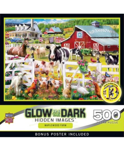 Masterpieces Puzzles Hidden Images Glow-in-the-Dark 500 Piece Jigsaw Puzzle, Ages 14+