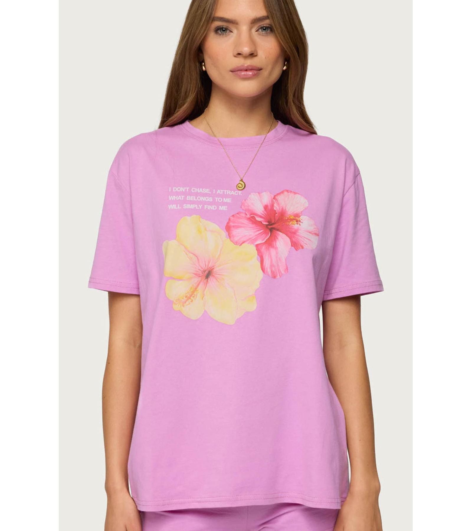 Edikted Womens Fleur Hibiscus Graphic T Shirt