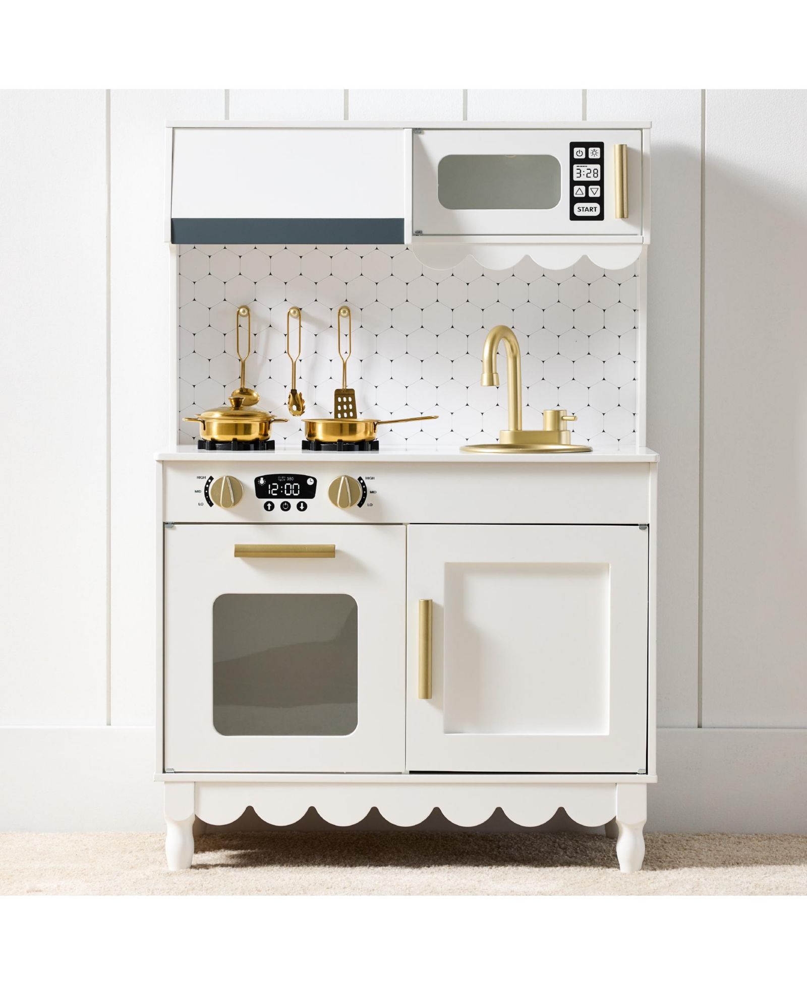 Best Choice Products Cottage Kitchen Scalloped-Edge 5-Piece Playset, Ages 3+