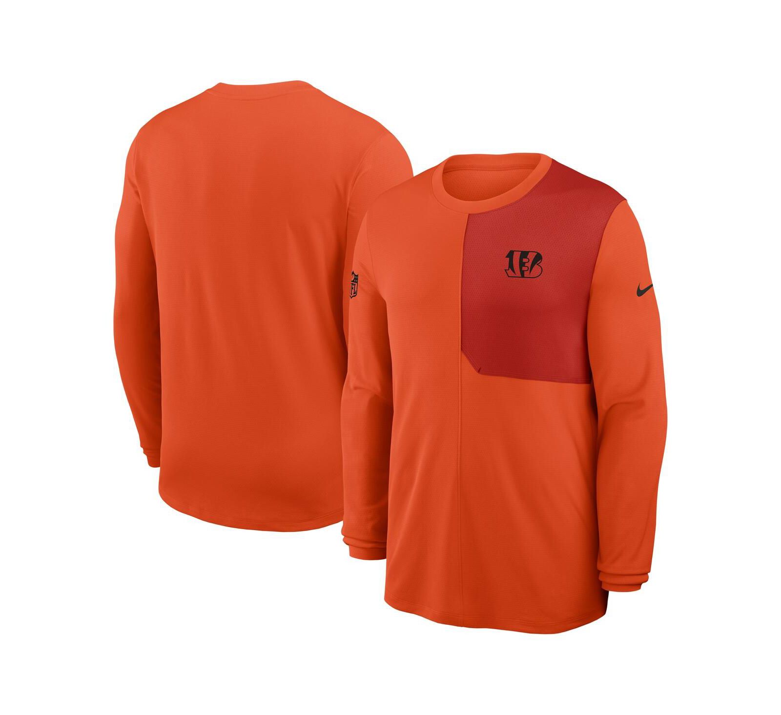 Nike Мужская оранжевая футболка Nike Cincinnati Bengals с длинным рукавом