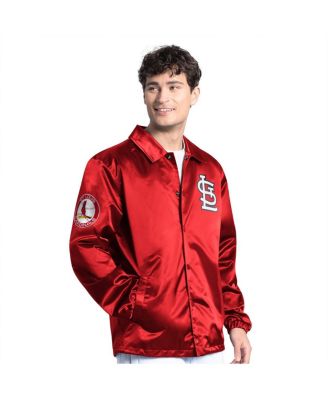 Мужская ветровка-куртка Starter St. Louis Cardinals Cooperstown Collection Point Man Full-Snap Coaches