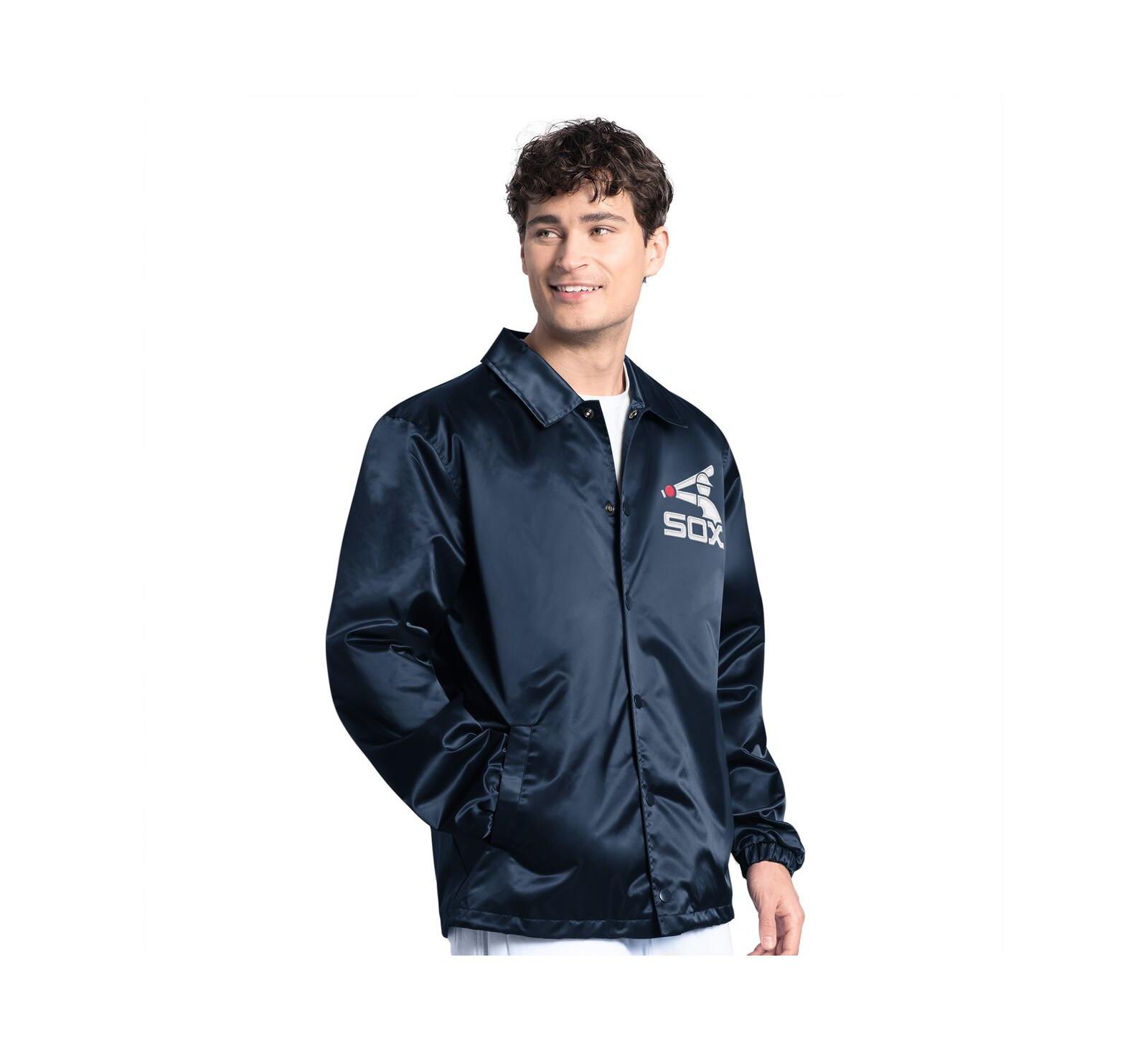 Куртка Starter Men's Navy Chicago White Sox Cooperstown Collection Point Man Full-Snap Coaches Jacket