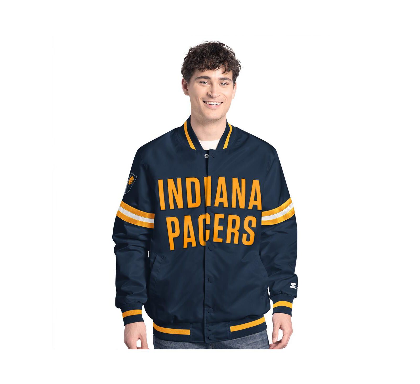 Мужская куртка Starter Indiana Pacers Scout Full Snap Varsity, темно-синий/золотой