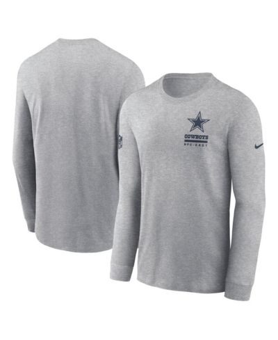 Nike Men's Heather Gray Dallas Cowboys Sideline Performance Long Sleeve T-Shirt