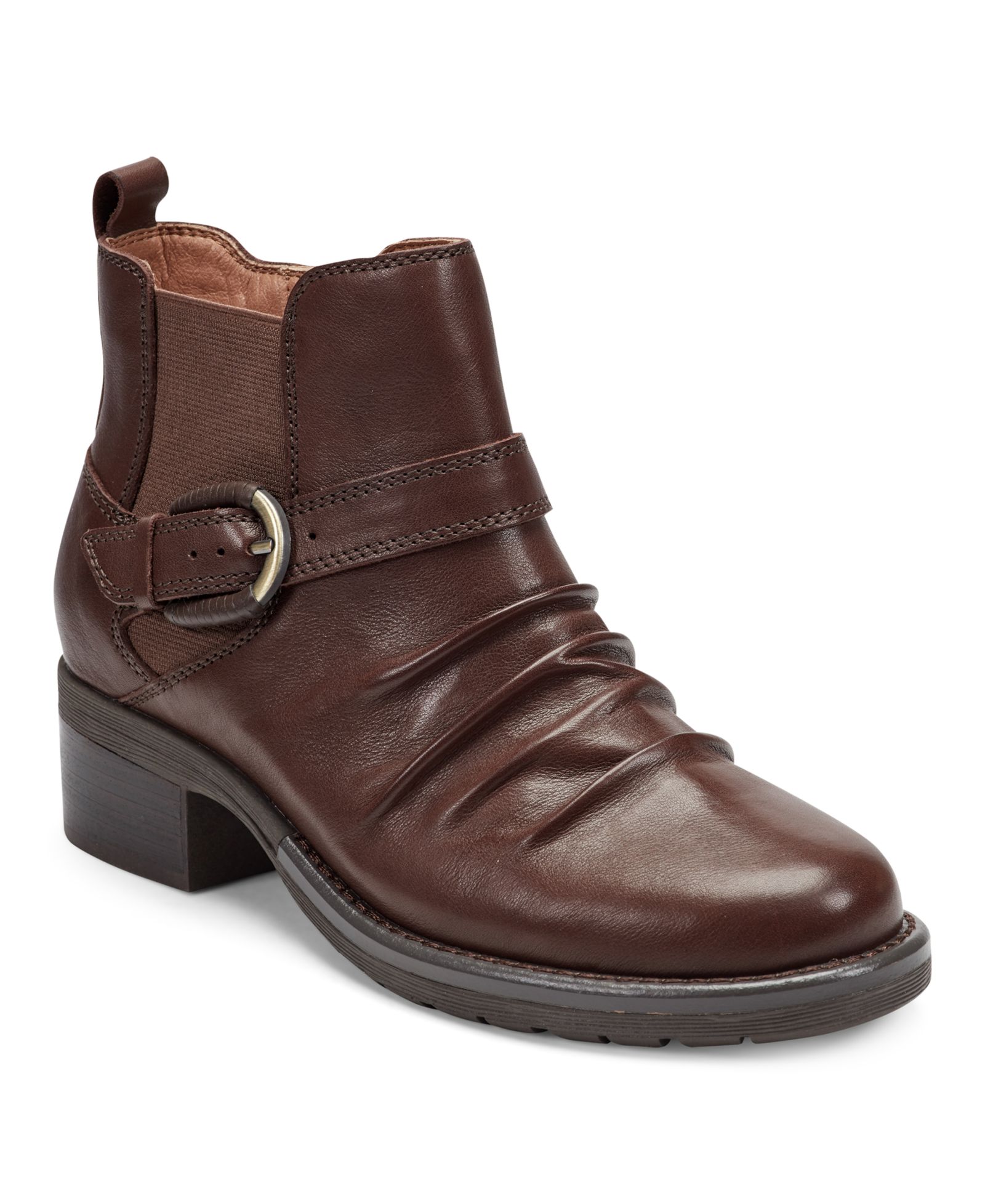 Earth Women's Zane Ruched Block Heel Booties