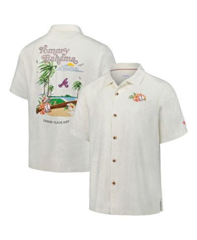 Мужская рубашка Tommy Bahama White Atlanta Braves Grand Slam Bay Camp