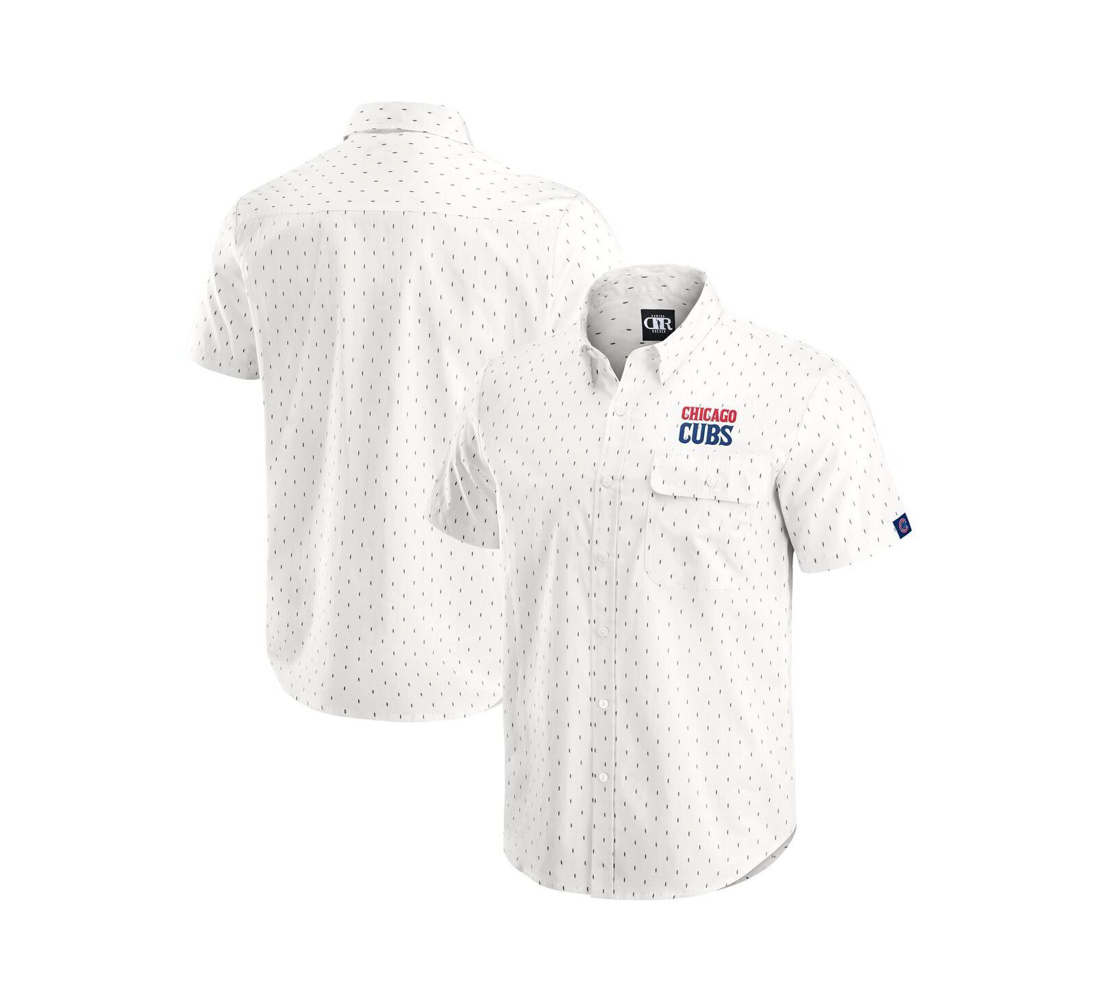 Darius Rucker Collection by Fanatics Men's Cream Chicago Cubs Printed Button-Down Shirt