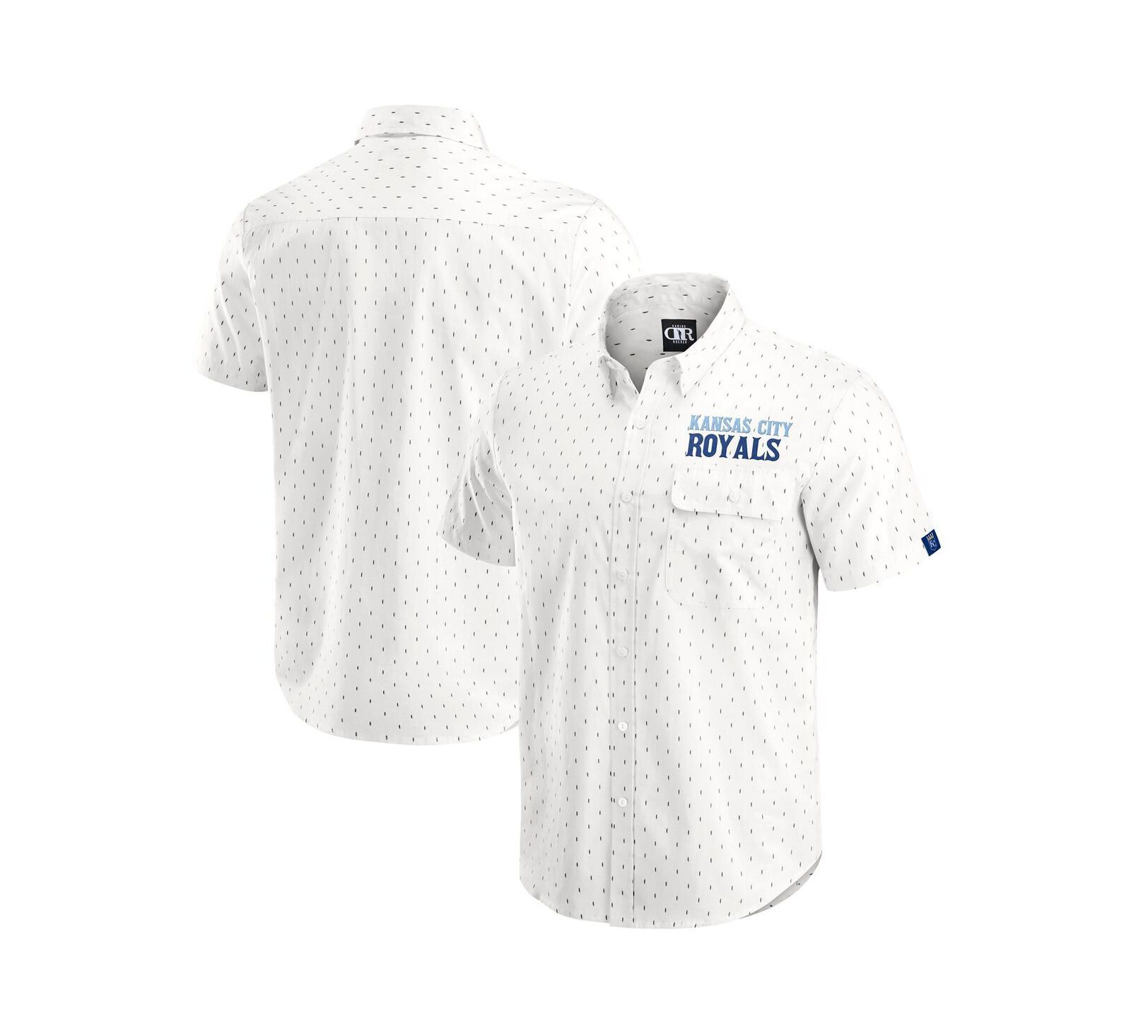 Рубашка Darius Rucker Collection by Fanatics Men's Cream Kansas City Royals Printed Button-Down Shirt