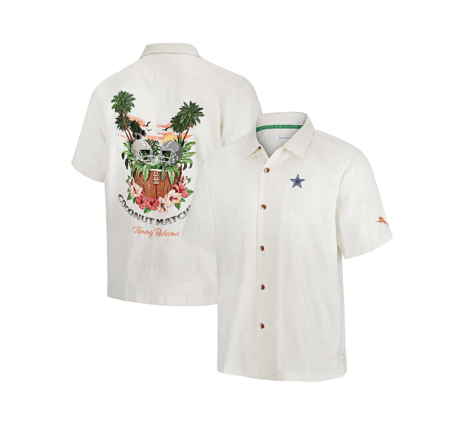 Мужская рубашка Tommy Bahama White Dallas Cowboys Coconut Matchup Camp Button-Up