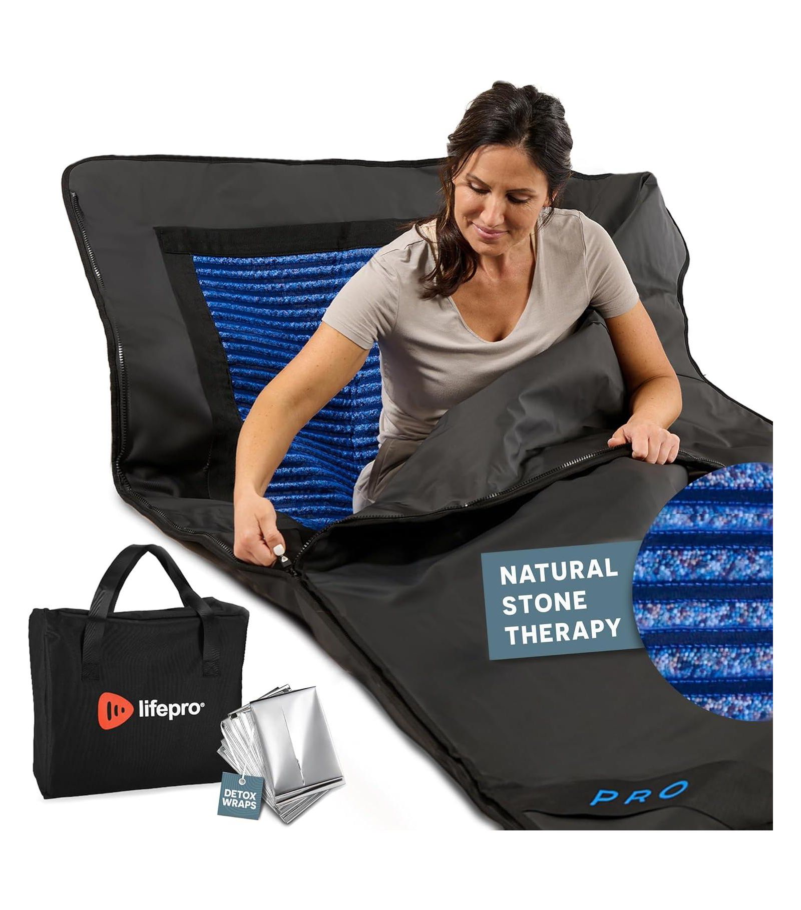 Lifepro Infrared Sauna Blanket Pro - Full Body Infrared Blanket с низким уровнем EMF, двойной изоляцией, портативное сауна-одеяло с сумкой
