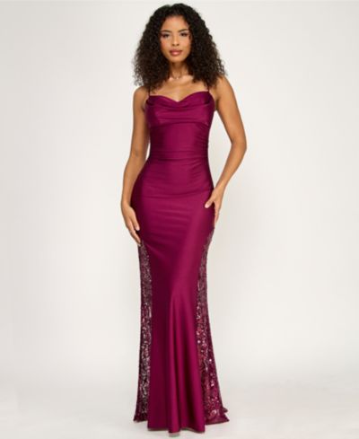 KATIA RAE Juniors' Cowl Neck Gown