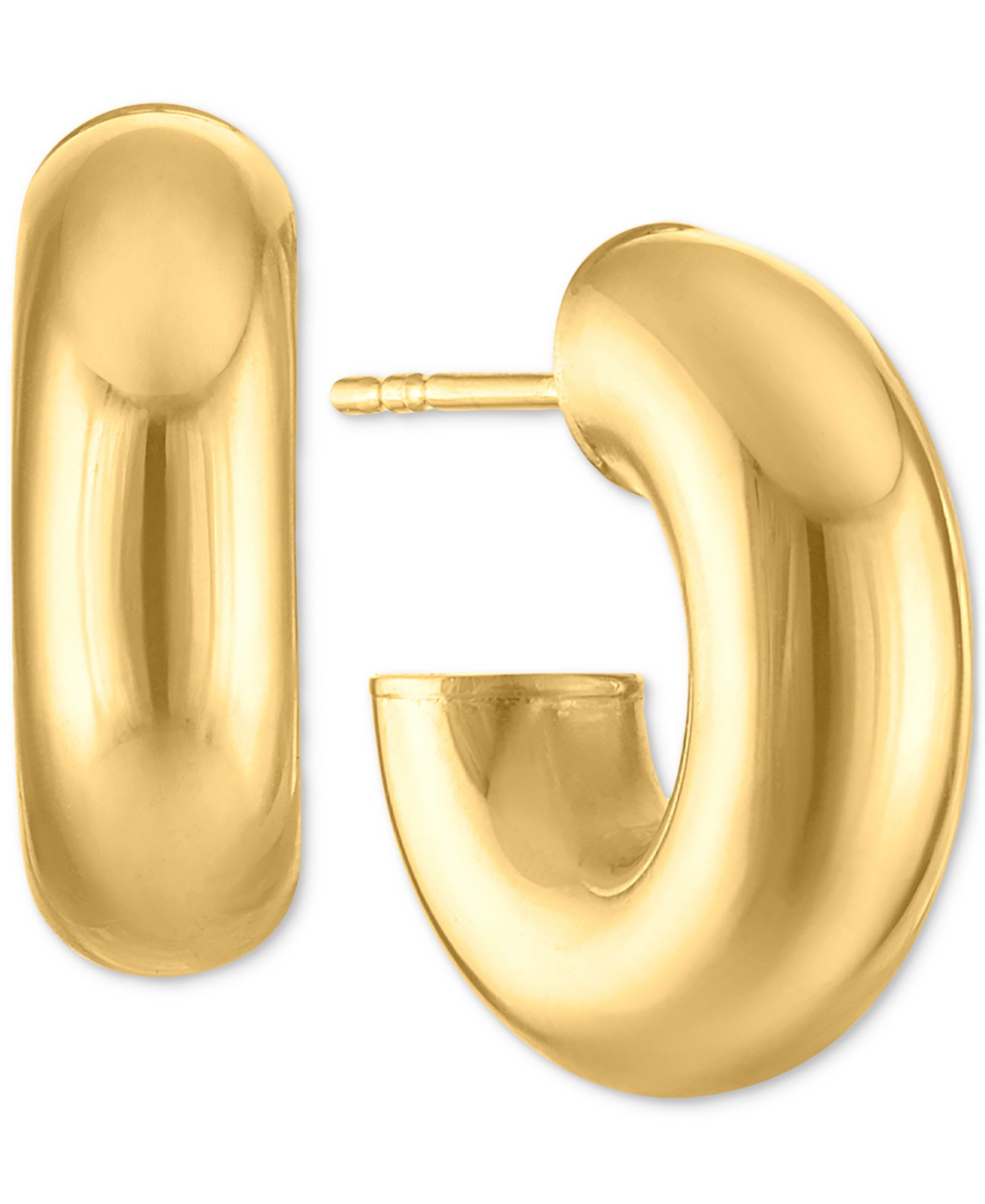 Polished Extra Small Huggie Hoop Earrings в 10k Gold, 0.25"