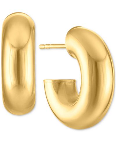 Polished Extra Small Huggie Hoop Earrings в 10k Gold, 0.25"