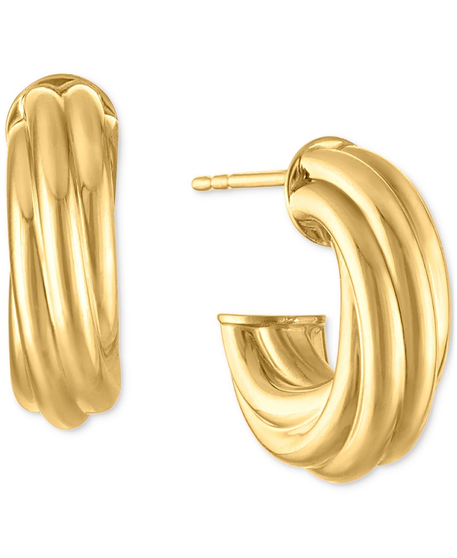 Серьги-кольца Twisted J-Hoop Extra Small в 10k Gold, 0.25"
