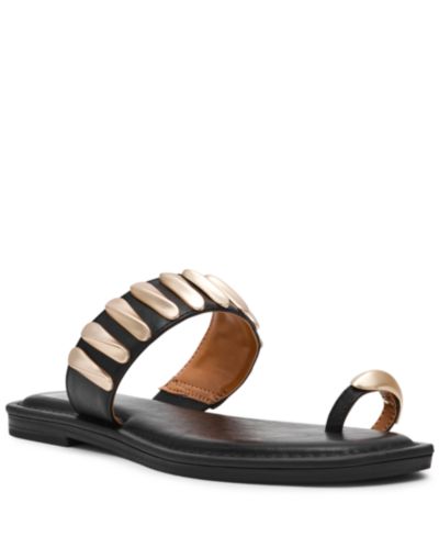 DV Dolce Vita Women's Jayson Jewelry Embellished Thong Toe Ring Flat Sandals