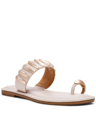 DV Dolce Vita Women's Jayson Jewelry Embellished Thong Toe Ring Flat Sandals