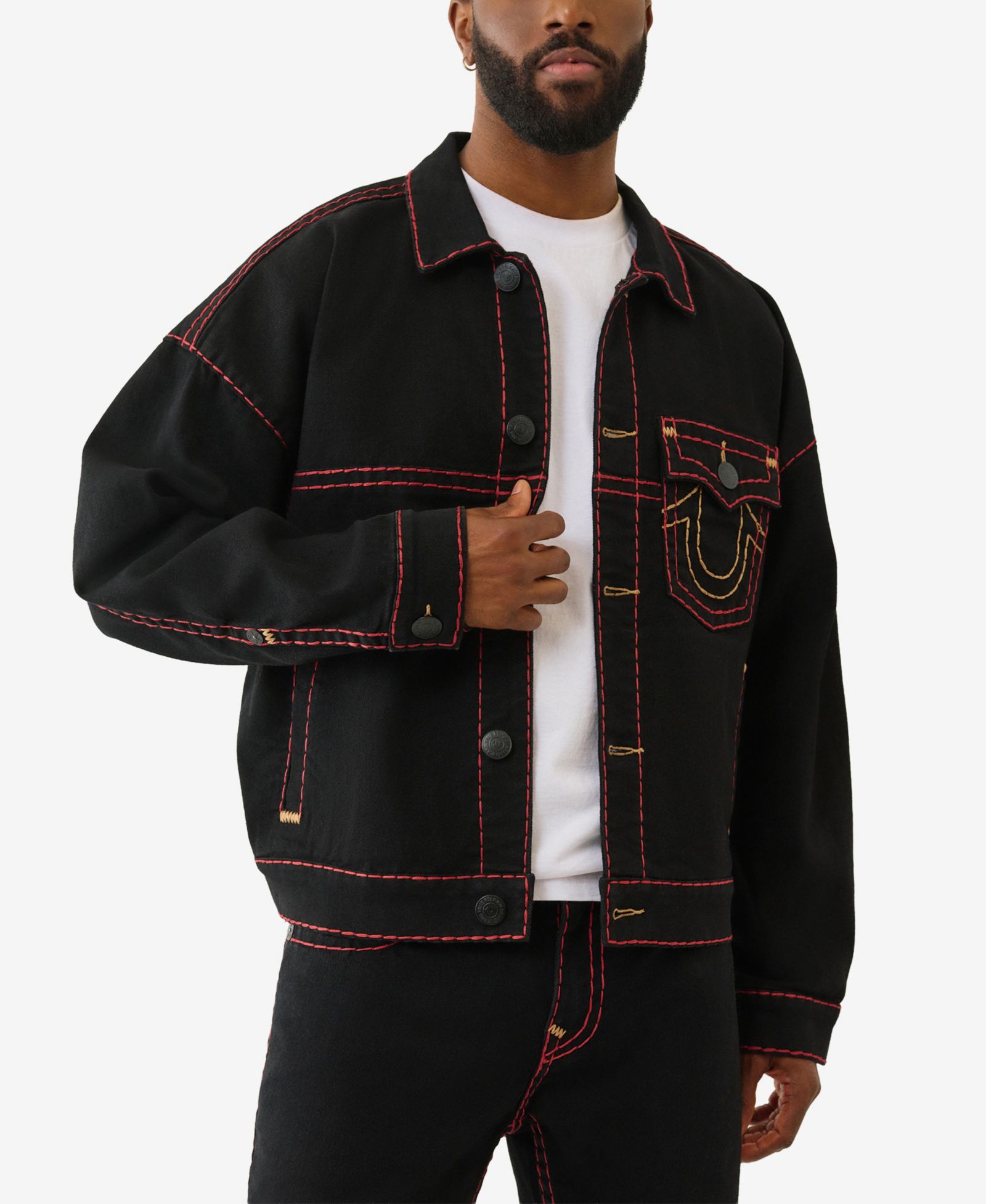 True Religion Men's Super T Boxy Crop Denim Jacket