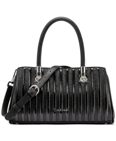 Calvin Klein Brigette Patent Piping East West Convertible Satchel