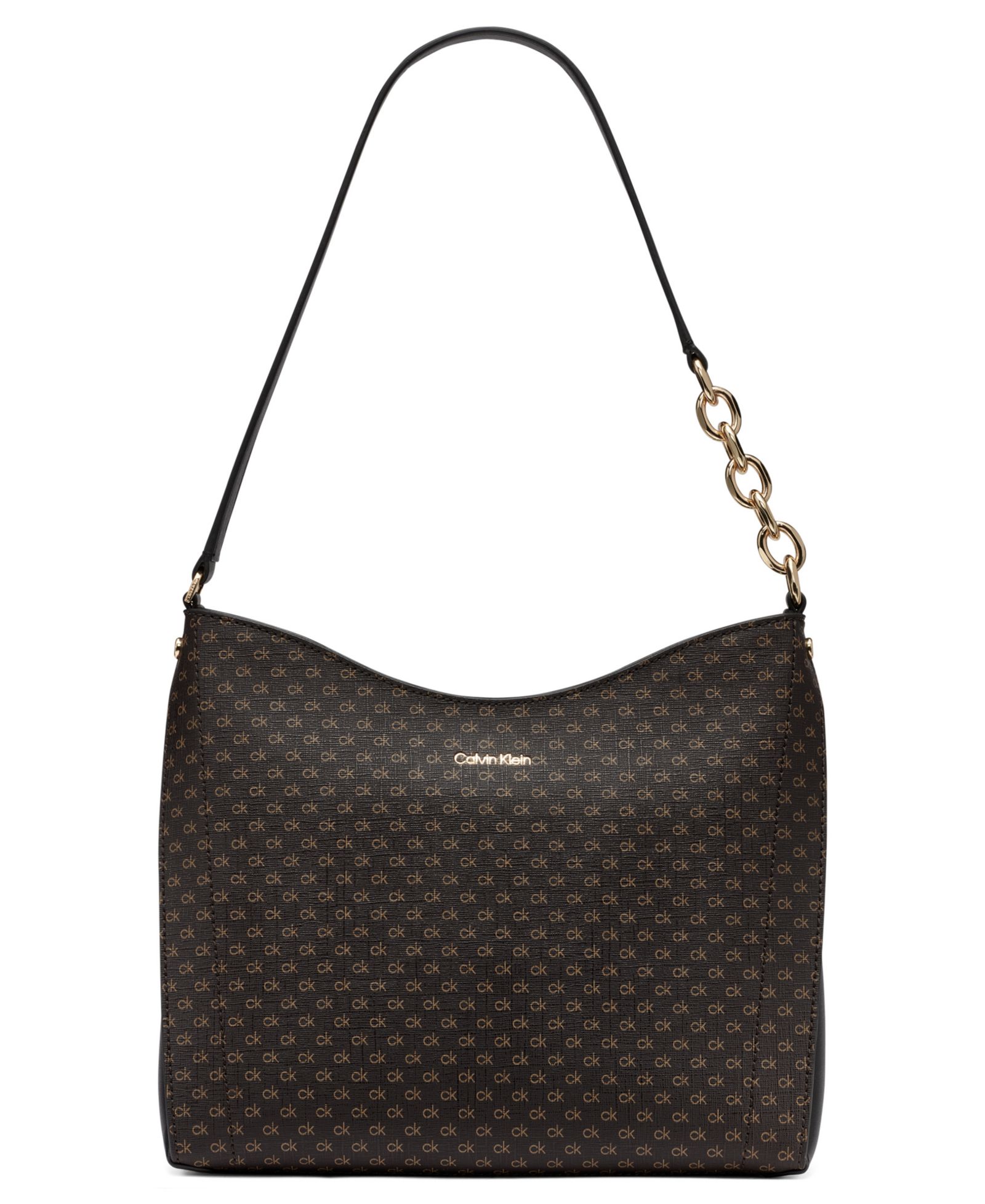 Calvin Klein Nova Top Zipper Mini Signature Chain Shoulder Bag