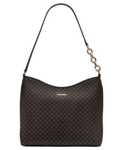 Calvin Klein Nova Top Zipper Mini Signature Chain Shoulder Bag