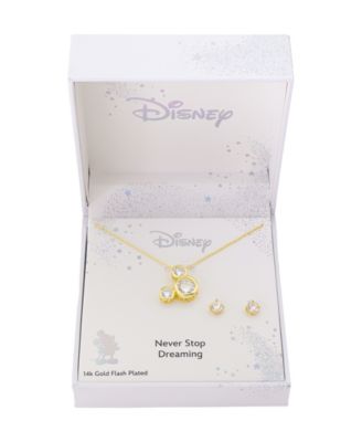 Disney Mickey Mouse Набор кулон-ожерелье и серьги с кубическим цирконием