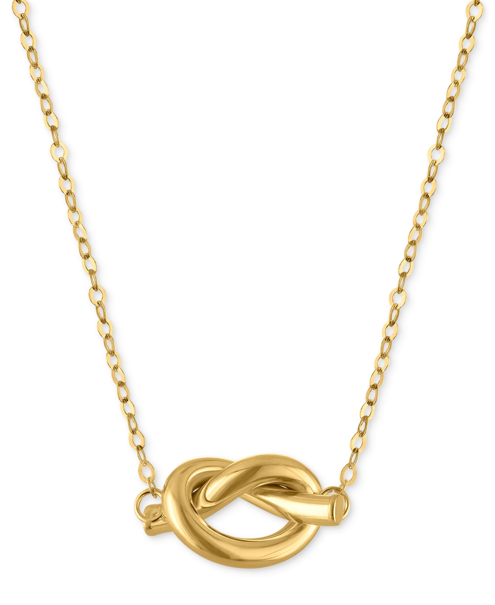 Подвеска-кулон Polished Love Knot Station 18" в 10k Gold