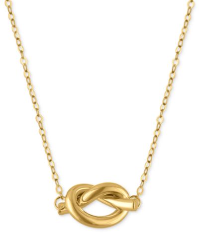 Подвеска-кулон Polished Love Knot Station 18" в 10k Gold