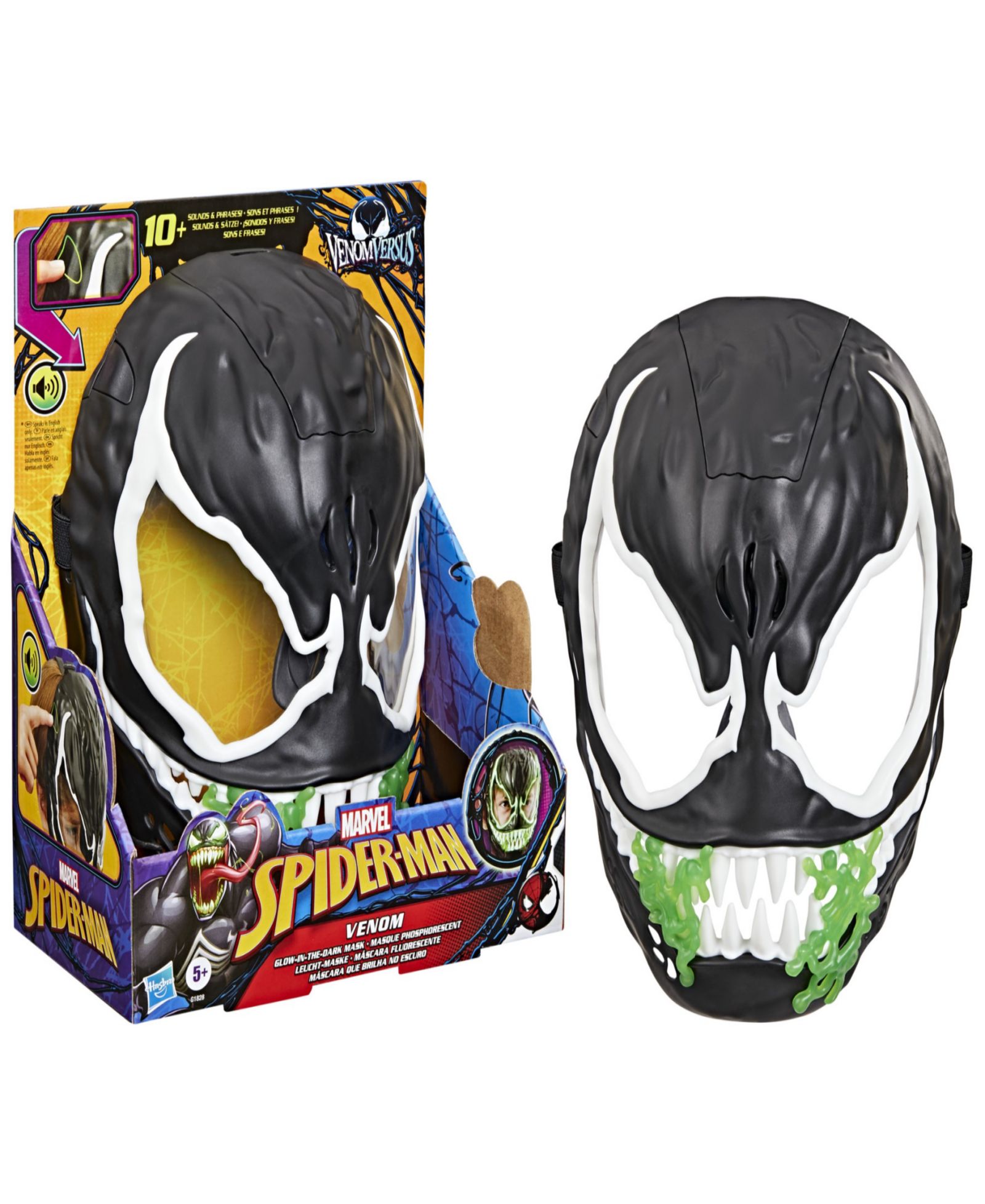 Spider-Man Venom Glow-in-the-Dark Sound Effects 1-Piece Mask, Ages 5+