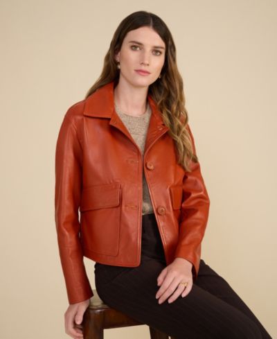 Женская укороченная кожаная куртка Furniq UK модели Ella