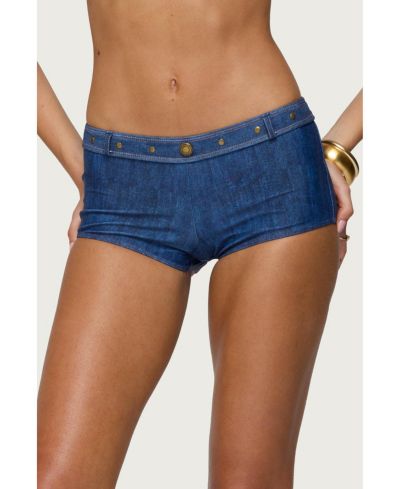 Женские бикини-плавки Edikted Agnes Denim Printed Boyshort