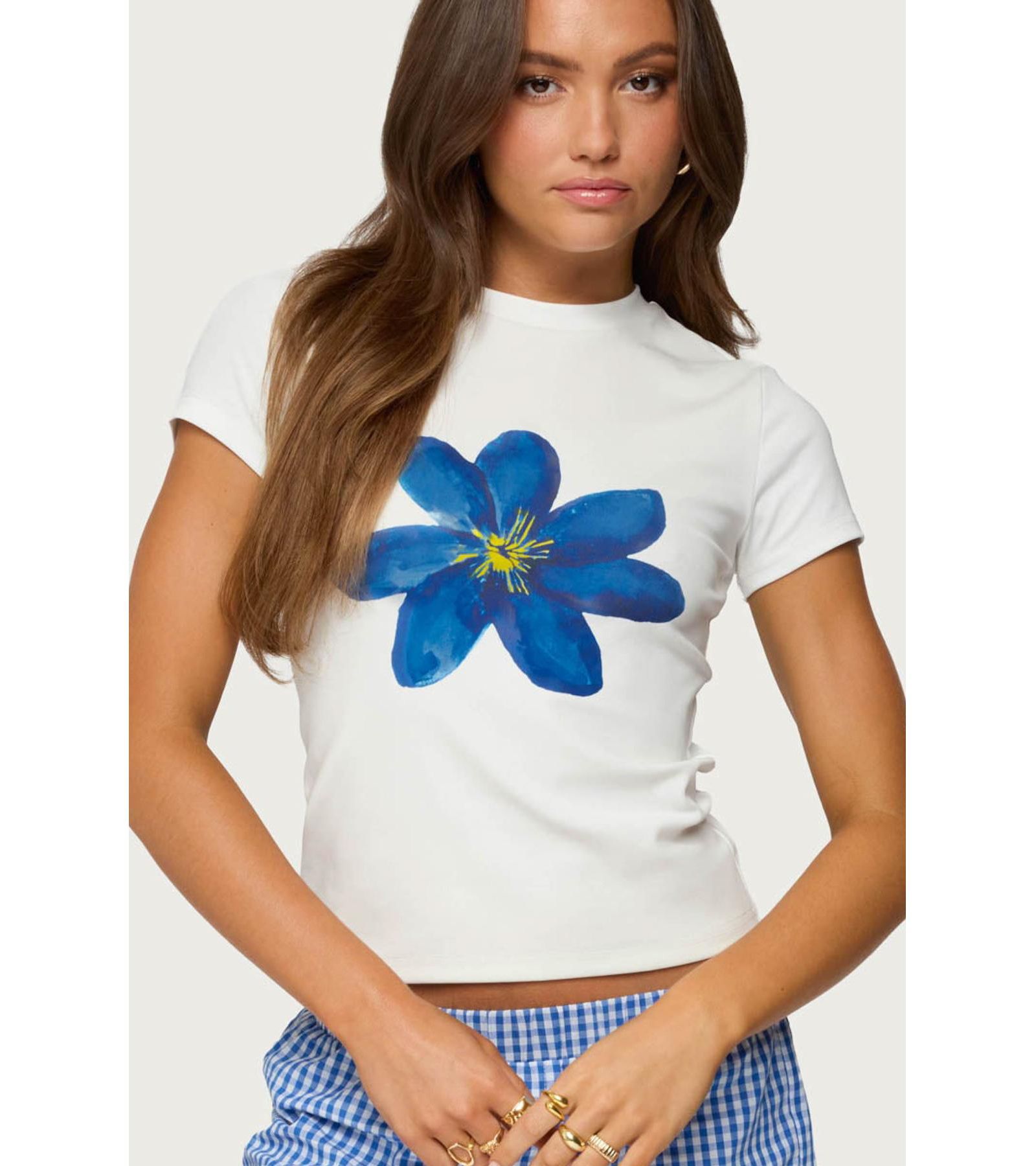 Edikted Women's Marelle Flower Graphic T Shirt