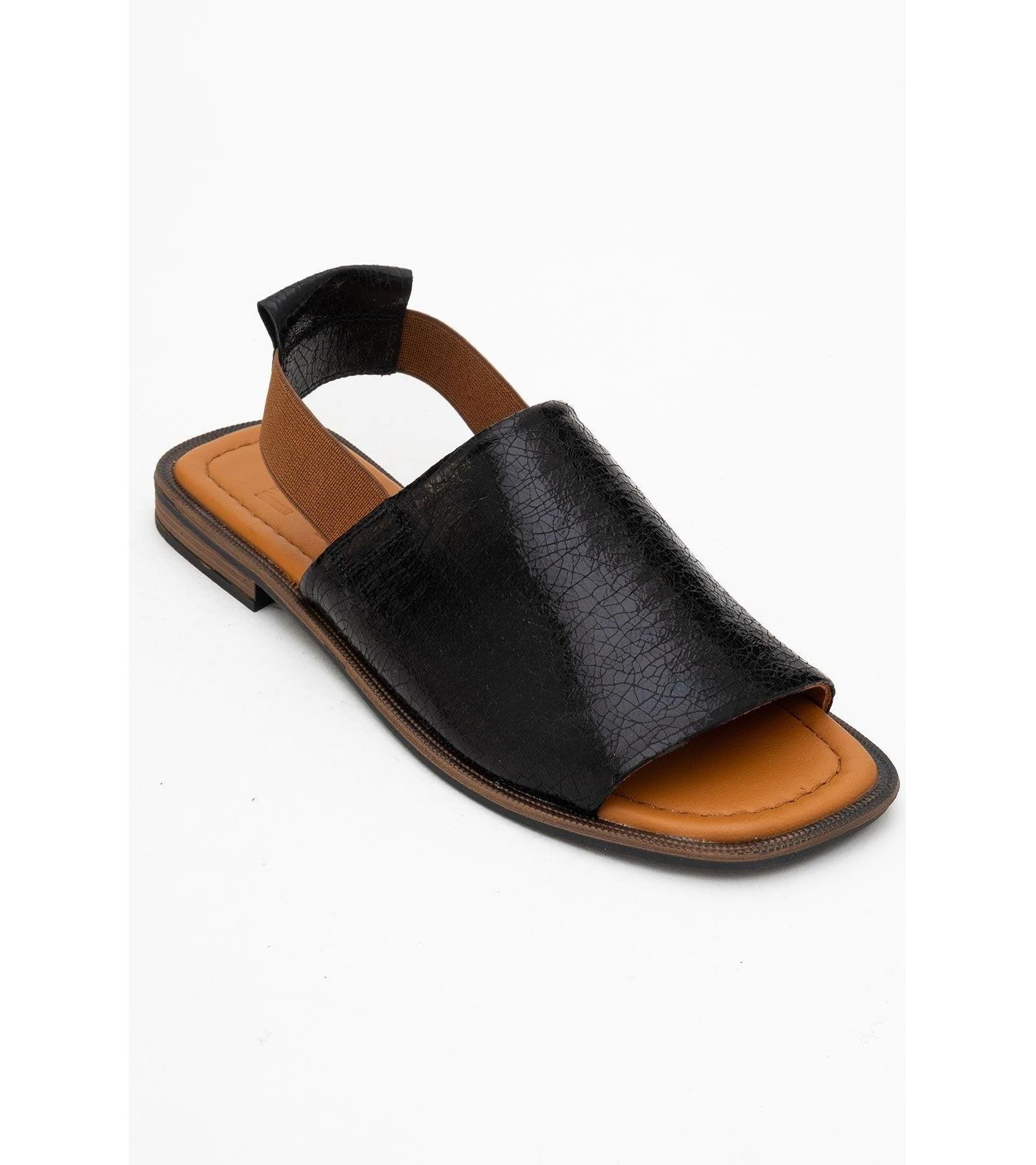 Fuela Leather Elastic Flat Sandals (Women)