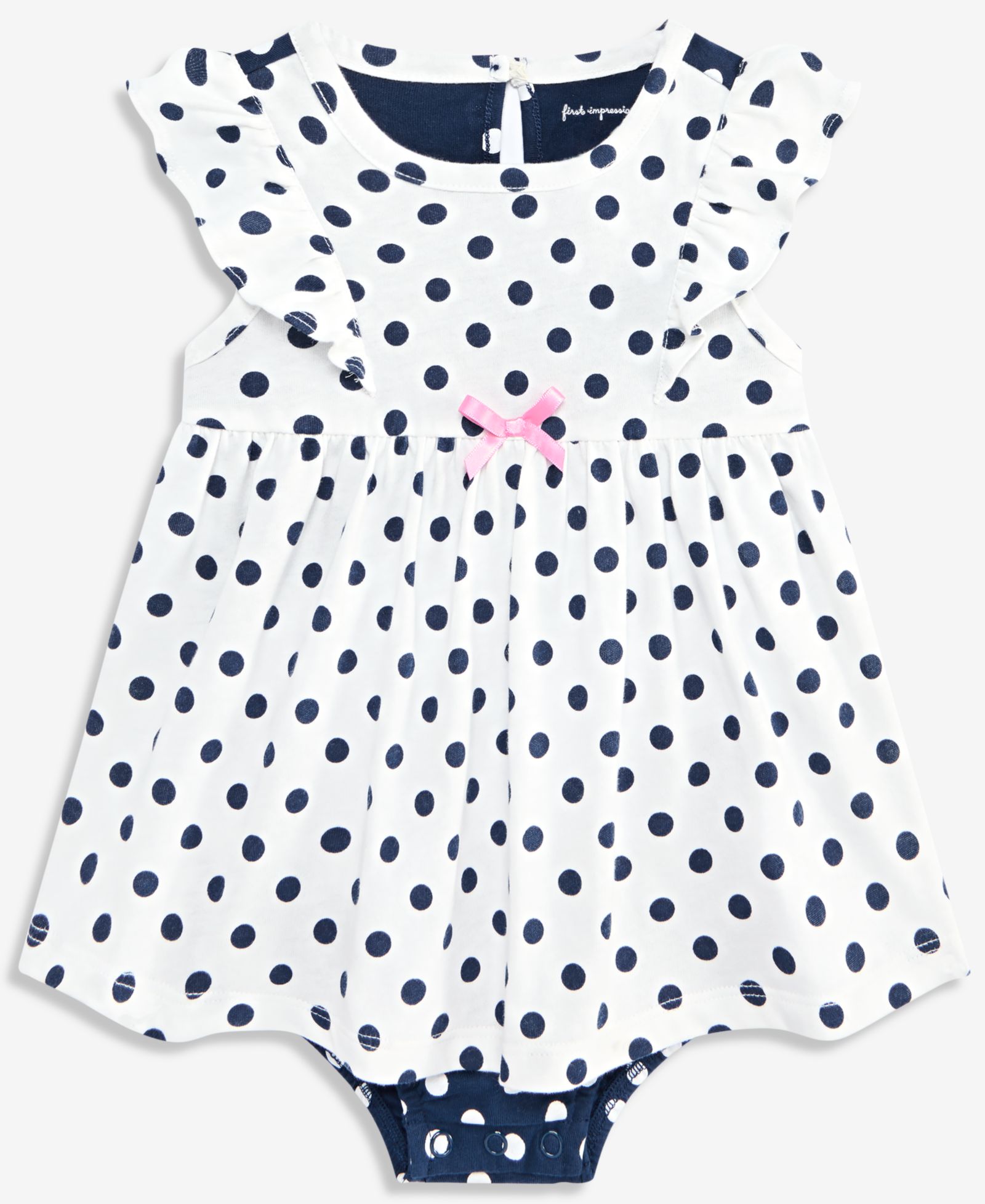 First Impressions Baby Girls' Dot-Print Sunsuit, Macy's Exclusive