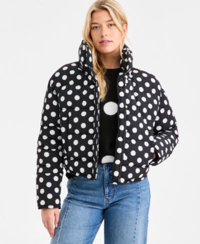 On 34th Women's Cropped Dot Puffer Jacket, Macy's Exclusive