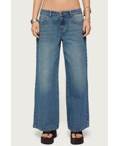 Женские джинсы Edikted Womens Vyxen Vintage Washed Low Rise