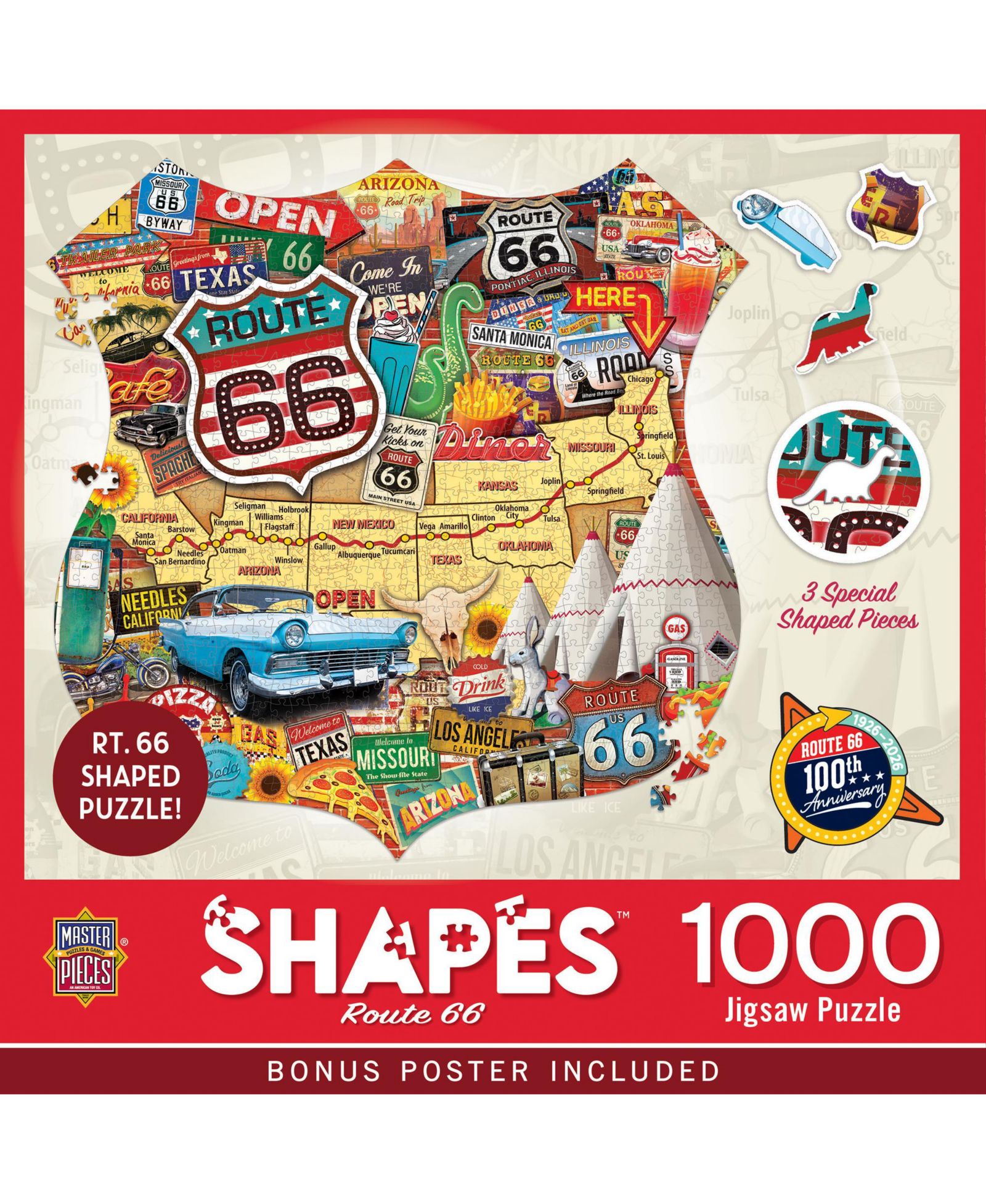 Route 66 1000-элементный пазл необычной формы