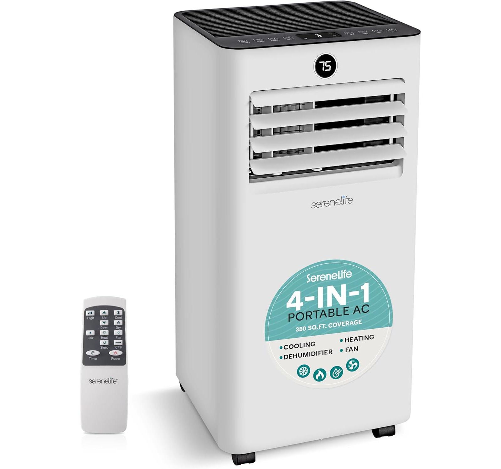 Portable Air Conditioner & Heater - 1000 BTU (ASHRAE) Compact Home A/C Unit with Cooling and Heating, Includes Window Mount Kit (Gray