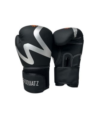 SQUATZ Sports Boxing Gloves, Heavy Bag Gloves for Boxing, Kickboxing, Muay Thai, MMA (Black)
