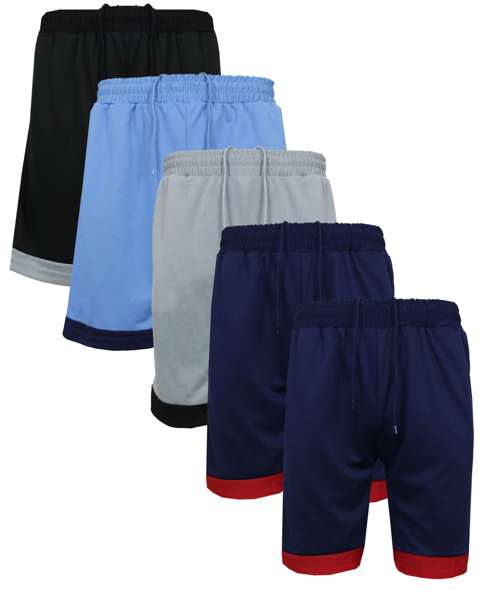 Мужские сетчатые шорты Galaxy By Harvic Lightweight Breathable Moisture Wicking, 5-Pack