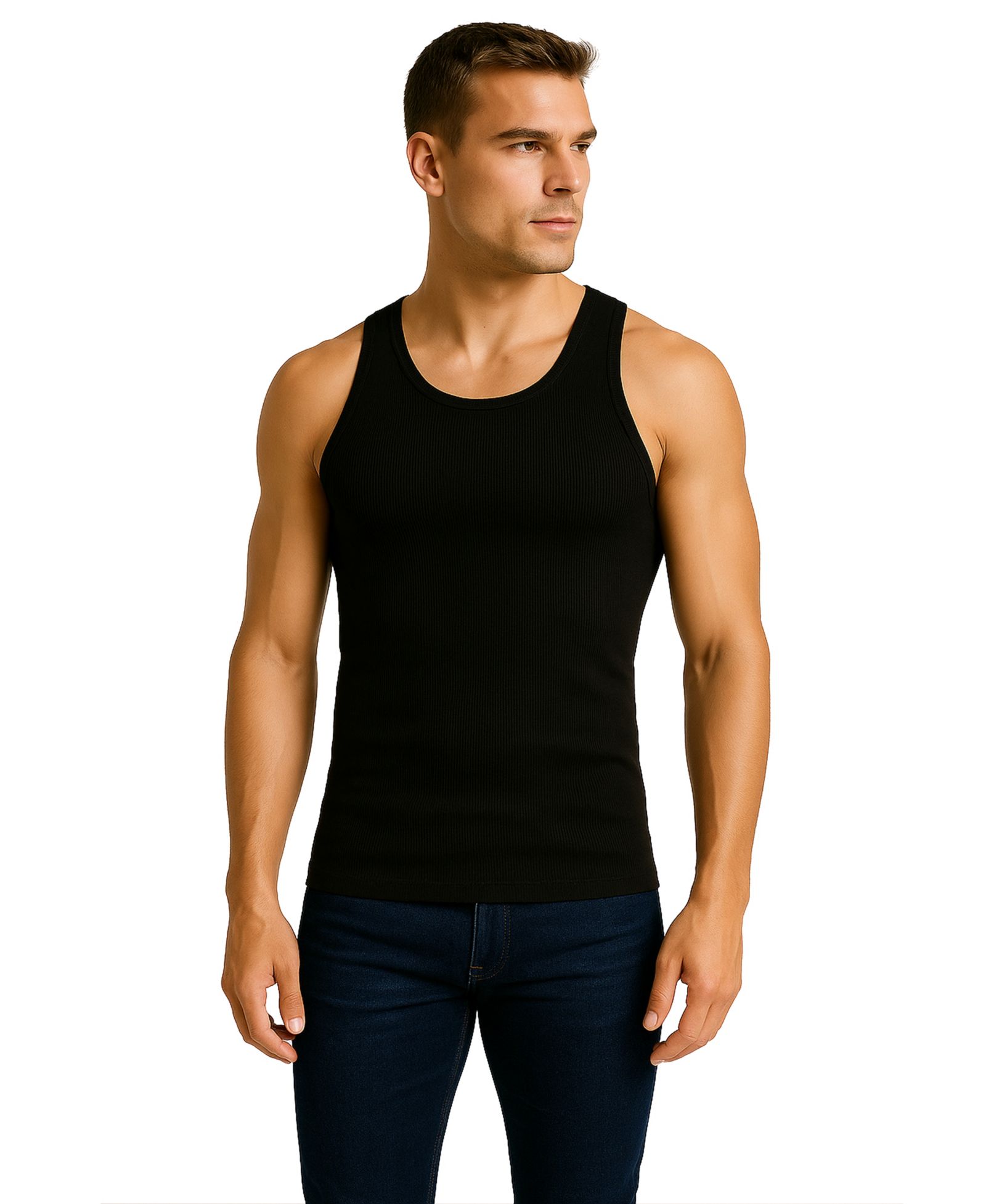 Galaxy By Harvic Men's Heavyweight Ribbed Tank Top