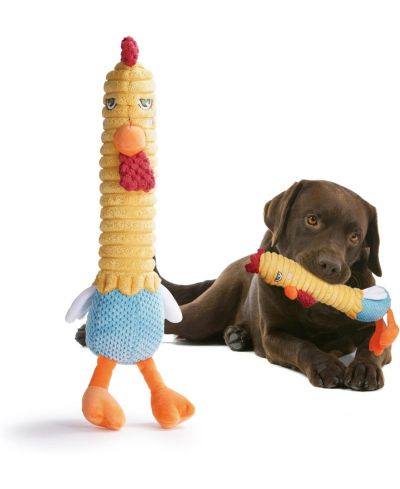 Игрушка для собак Nocciola 2 in 1 Chicken Lives Twice с прочным резиновым пищалкой внутри