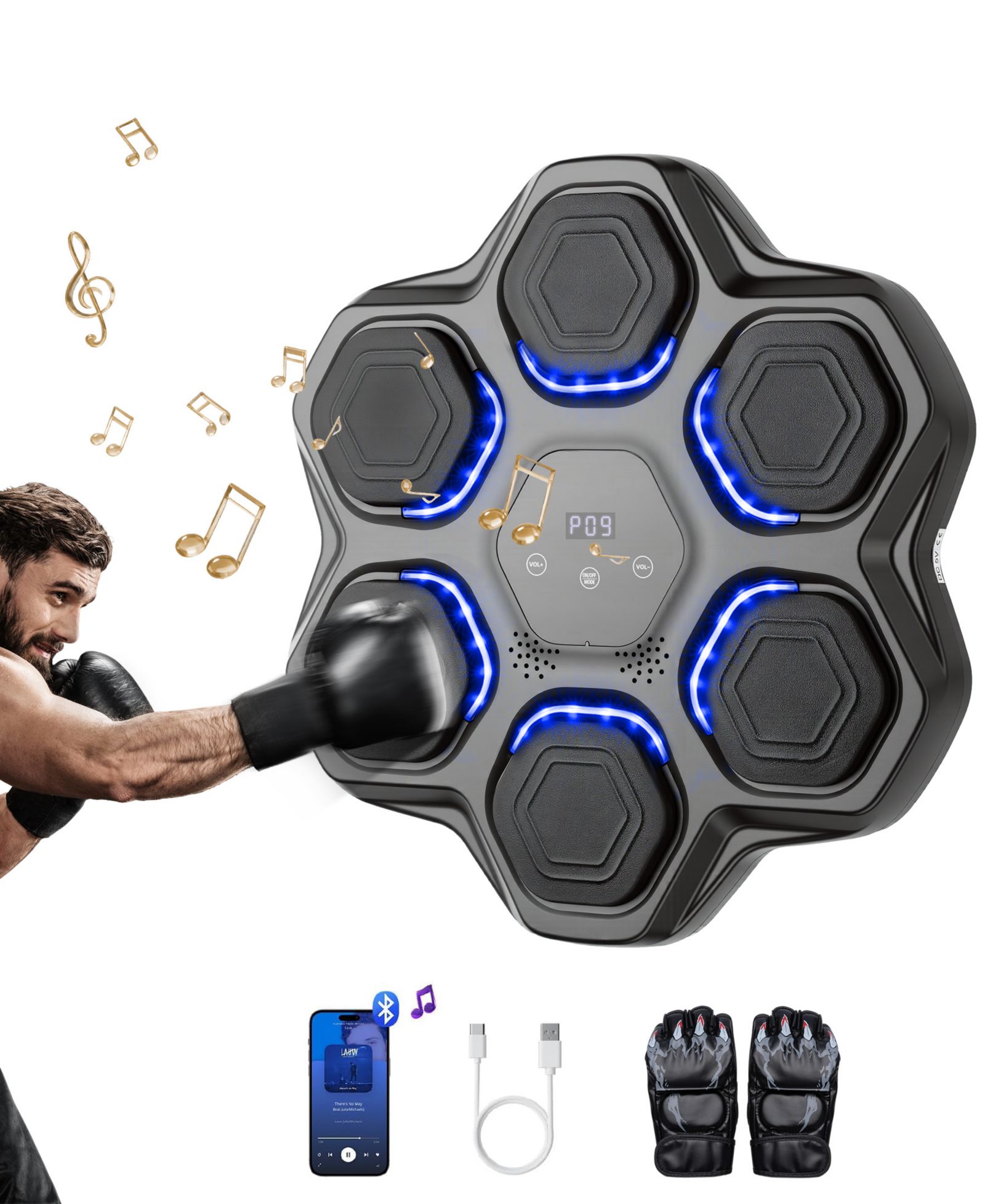 SUGIFT Music Boxing Machine Gym Fighting Equipment With Gloves