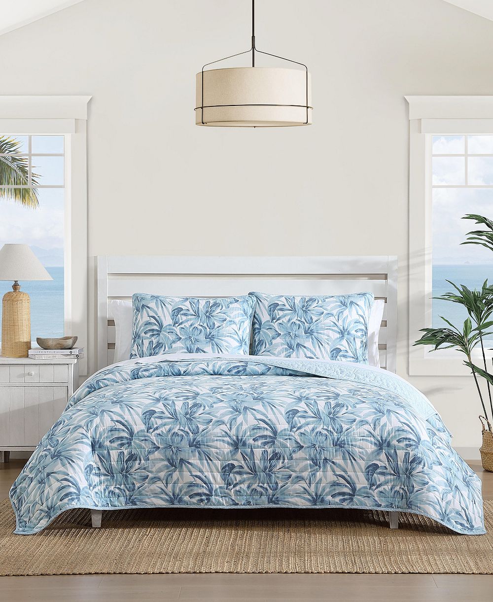Tommy Bahama Aubrey Cotton Reversible 3-Pc. Quilt Set, Full/Queen