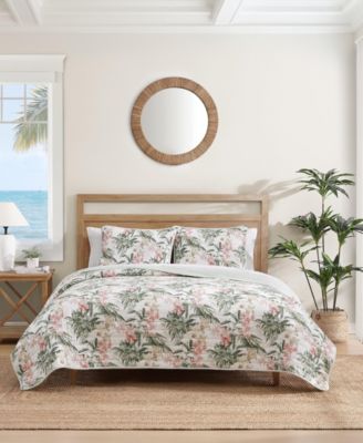 Tommy Bahama Island Orchid Cotton Reversible 3-Pc. Quilt Set, Full/Queen